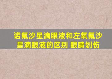 诺氟沙星滴眼液和左氧氟沙星滴眼液的区别 眼睛划伤